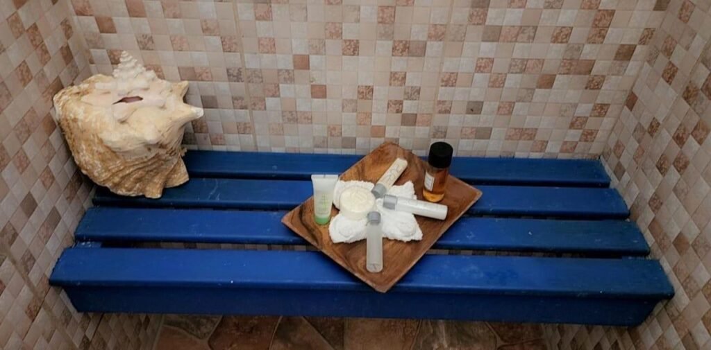 The Purple Cottage Bathroom bench CGP